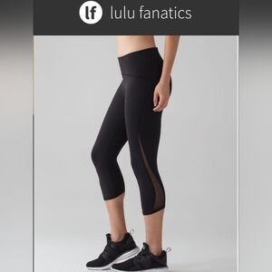GUC Lululemon Train Times Crop (17") Black, 6, $88
